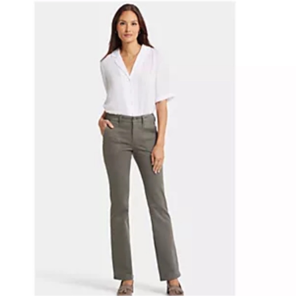 NWT NYDJ Barbara Bootcut Lift x Tuck Green Jeans Pants Size 16